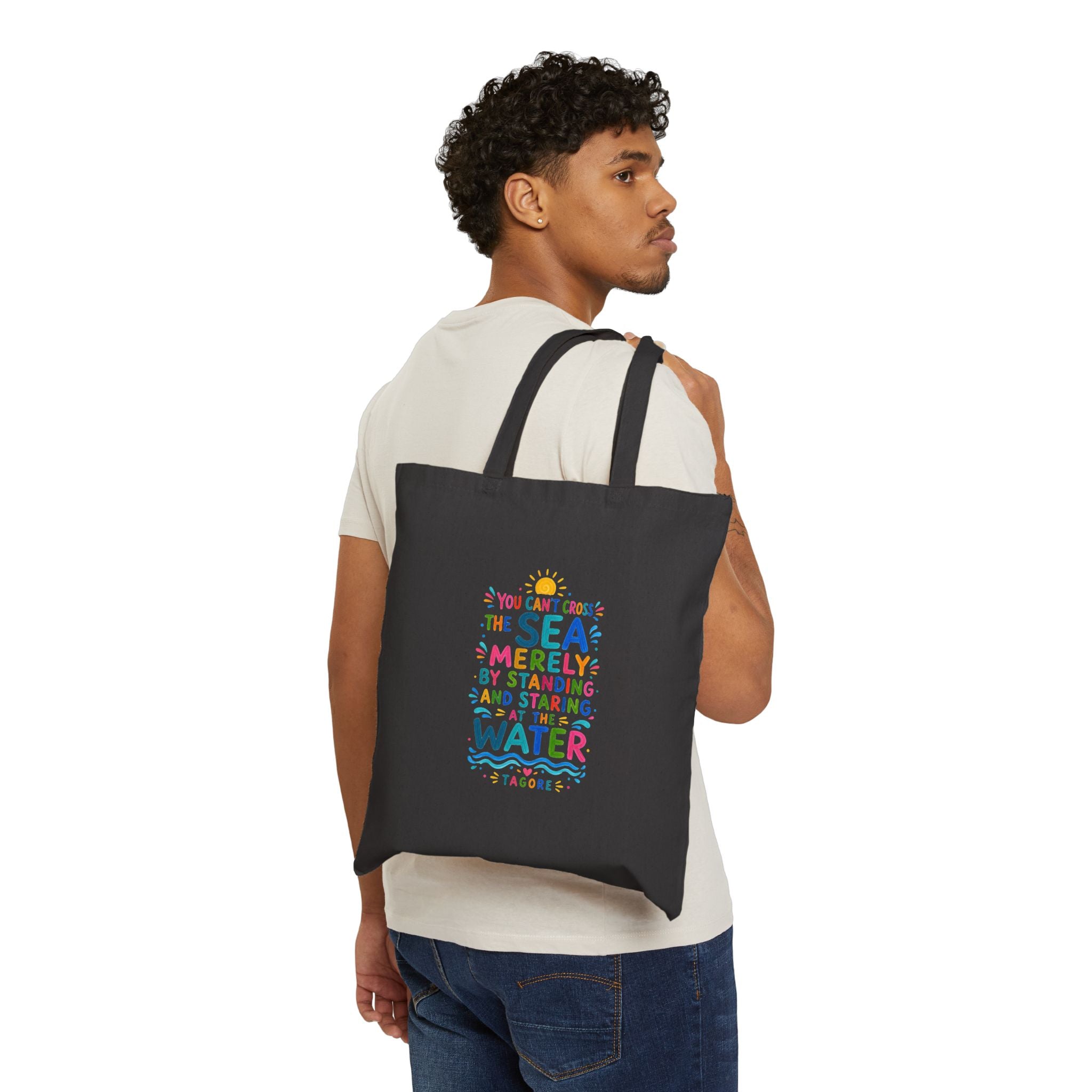Inspirational Quote Tote Bag | Colorful Canvas Bag | Positive Literary Gift