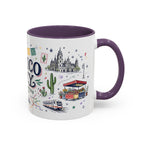 Mexico City Coffee Mug | Mexico Souvenir Travel Gift | Accent Color Ceramic 11oz 15oz