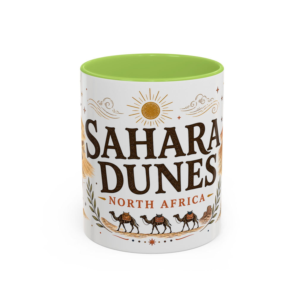 Sahara Dunes Coffee Mug | Travel Destination Souvenir Gift | Accent Color Ceramic 11oz 15oz