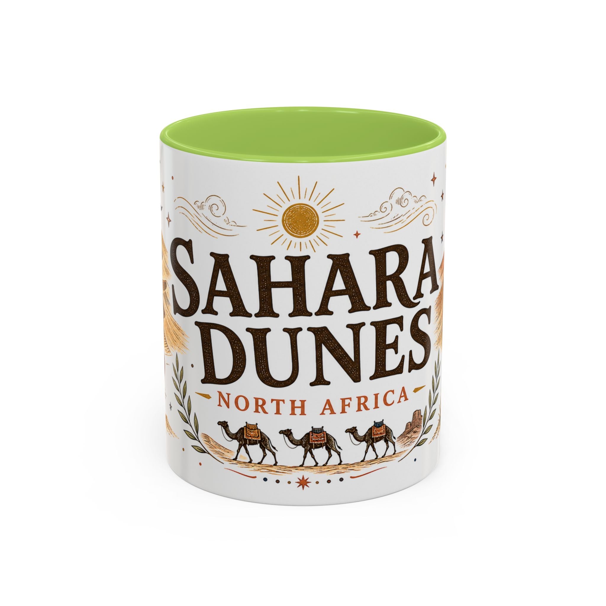 Sahara Dunes Coffee Mug | Travel Destination Souvenir Gift | Accent Color Ceramic 11oz 15oz