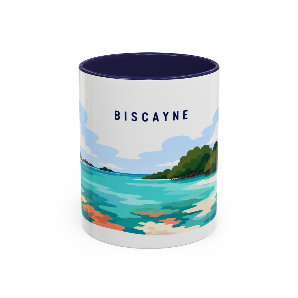 Biscayne National Park Coffee Mug | Solid Color Block Park Souvenir | 11oz 15oz Accent Mug