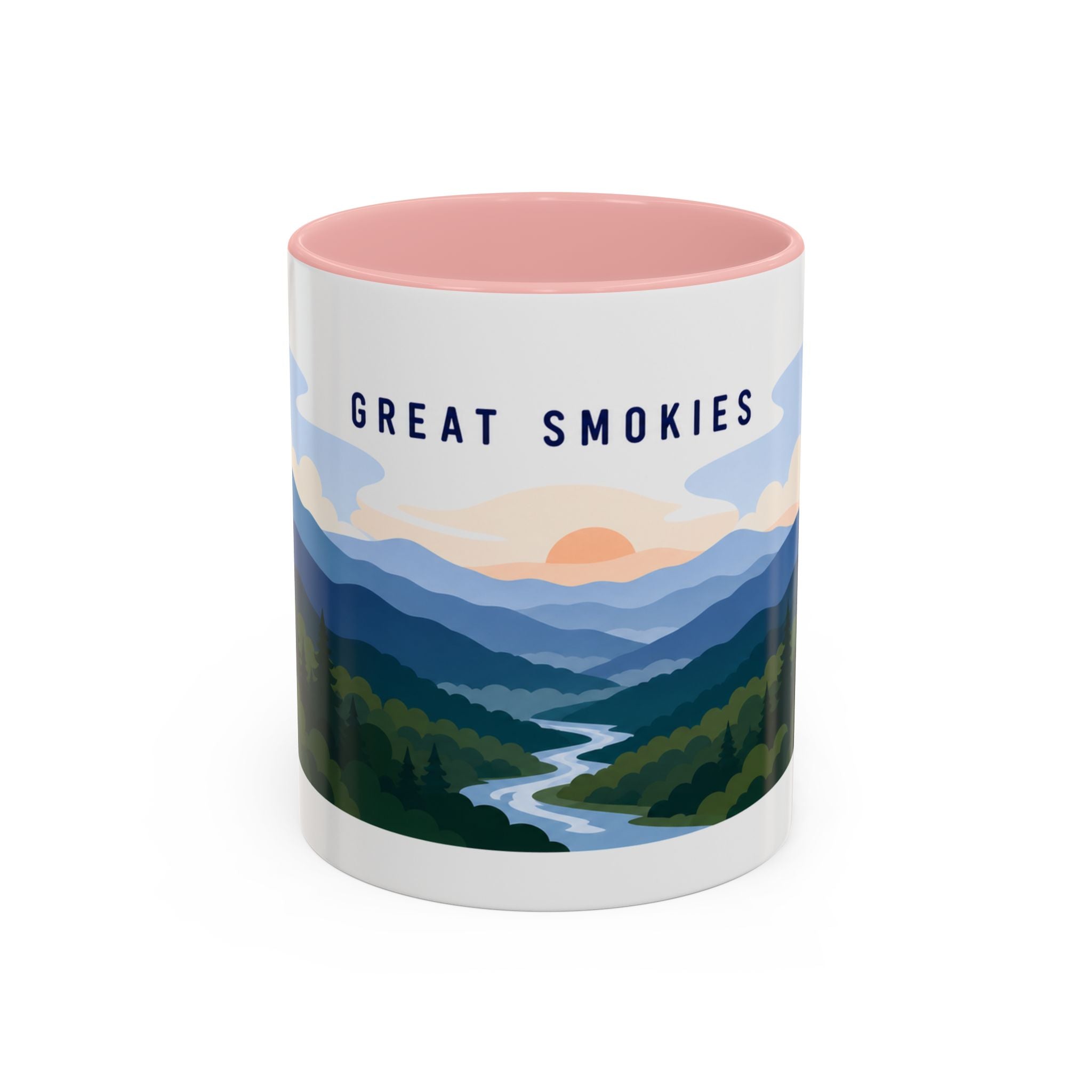 Great Smoky Mountains National Park Coffee Mug | Solid Color Block Park Souvenir | 11oz 15oz Accent Mug