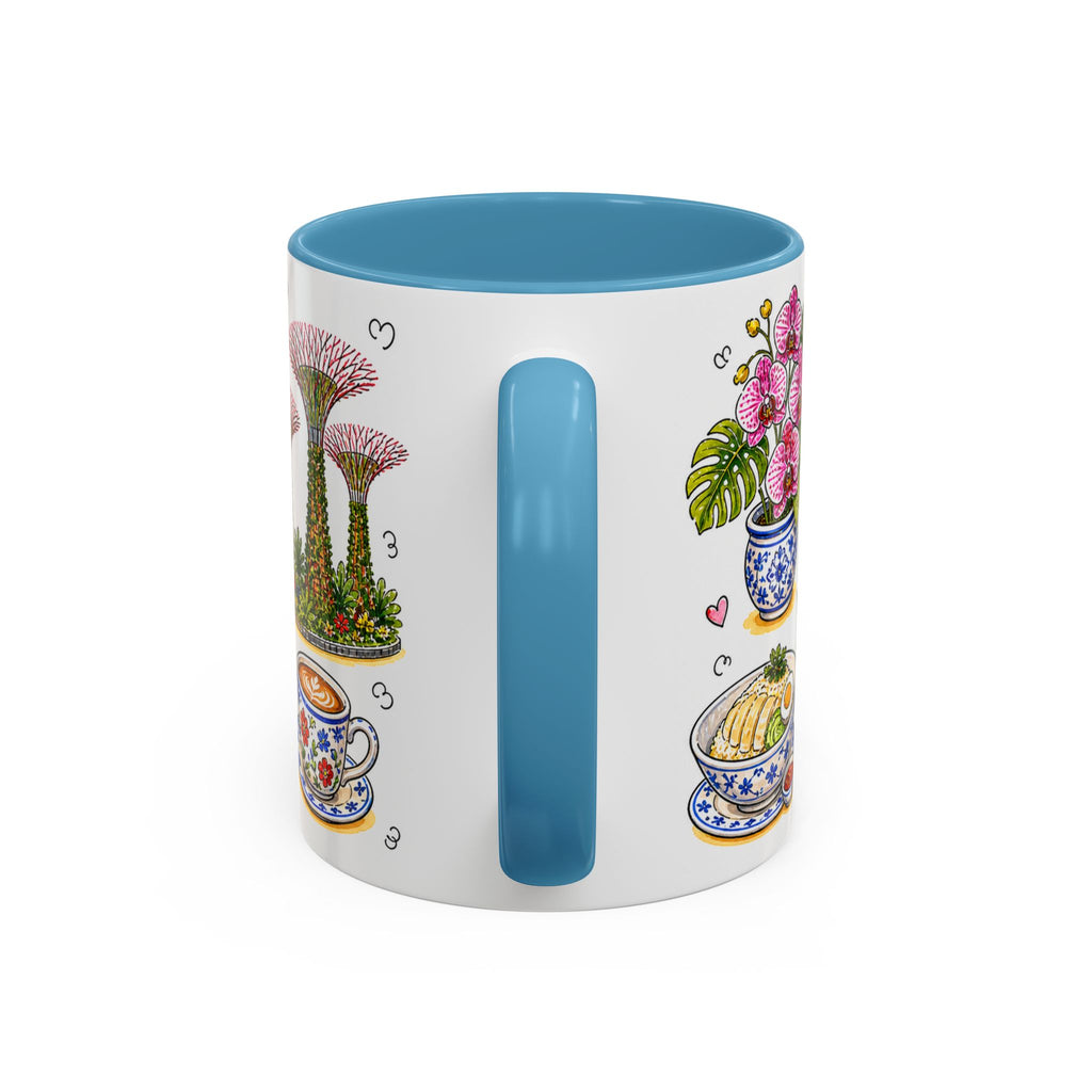 Singapore Illustrated Travel Mug | City Souvenir Accent Coffee Mug | 11oz 15oz Ceramic Cup