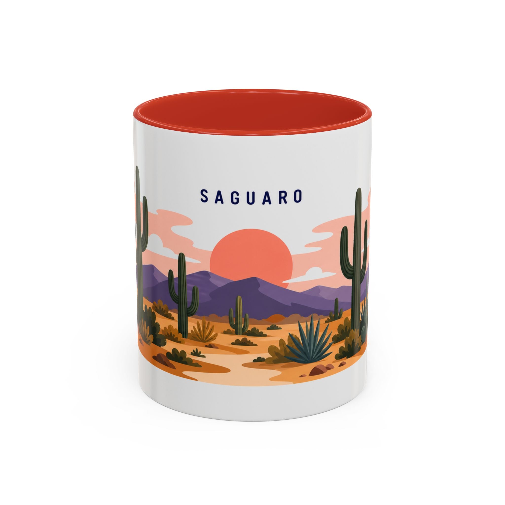 Saguaro National Park Coffee Mug | Solid Color Block Park Souvenir | 11oz 15oz Accent Mug