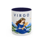 Virgo Zodiac Coffee Mug | Maiden and Wheat Design | Astrology Birthday Gift | 11 oz 15 oz Ceramic Accent Mug