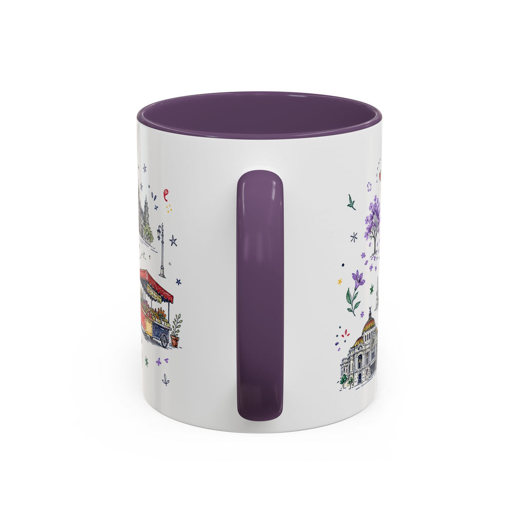 Mexico City Coffee Mug | Mexico Souvenir Travel Gift | Accent Color Ceramic 11oz 15oz