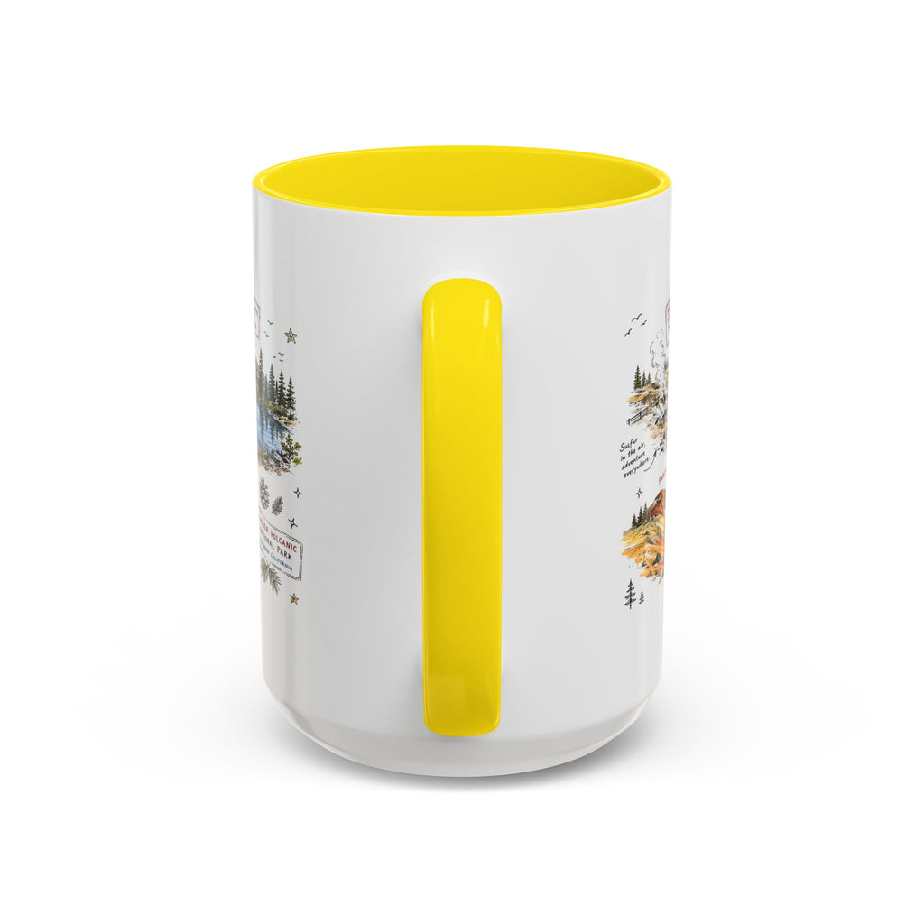 Lassen Volcanic National Park Coffee Mug | California Volcano Geothermal Hiking Gift | Accent Color Ceramic 11oz 15oz