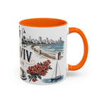 Tel Aviv Coffee Mug | Israel Travel Souvenir | Vintage Illustrated City Gift | 11 oz 15 oz Accent Mug