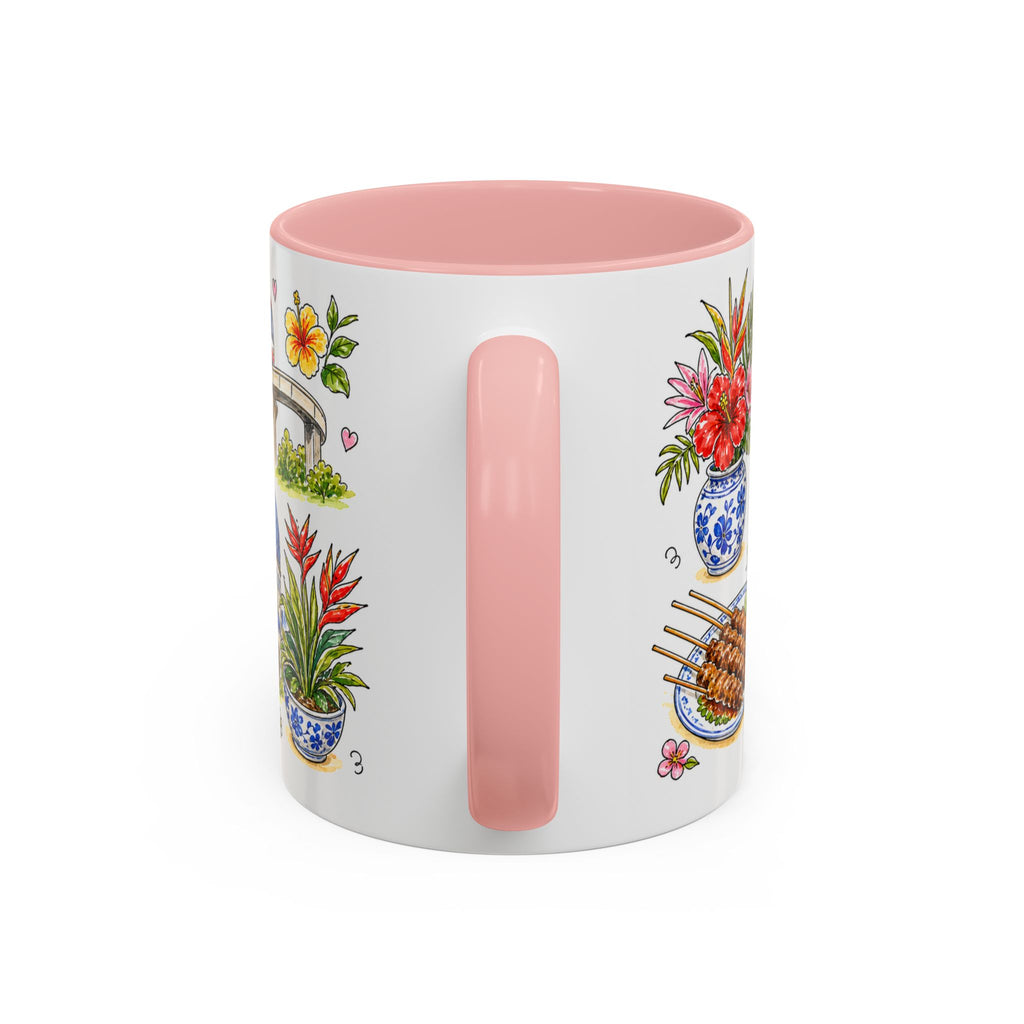 Kuala Lumpur Illustrated Travel Mug | City Souvenir Accent Coffee Mug | 11oz 15oz Ceramic Cup
