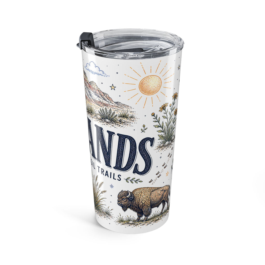 Badlands National Park 20oz Tumbler | South Dakota Prairie Fossil Hiking Gift | Insulated Stainless Steel Travel Cup