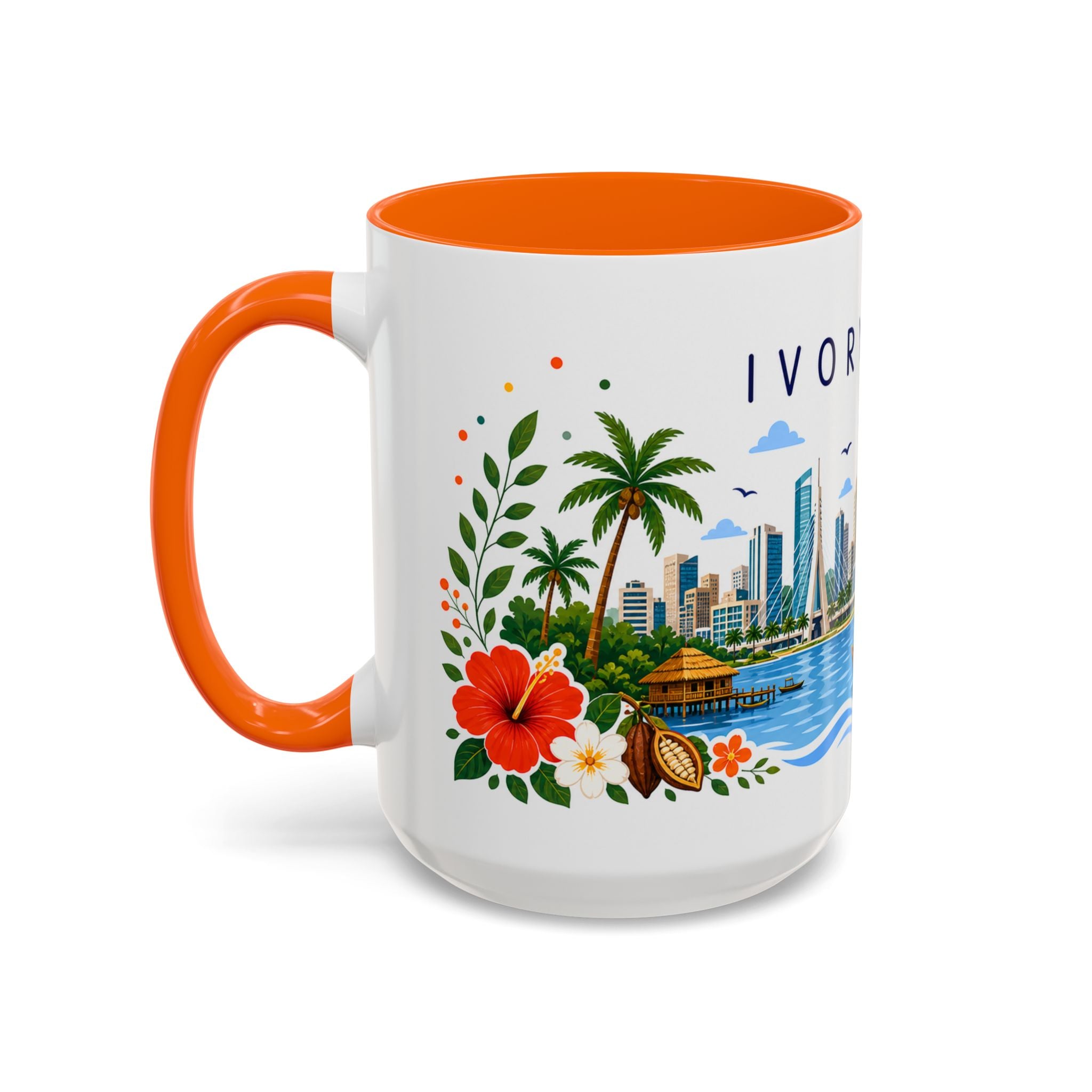 Ivory Coast Coffee Mug | Travel Souvenir Accent Mug | Place Gift Ceramic Cup 11oz 15oz