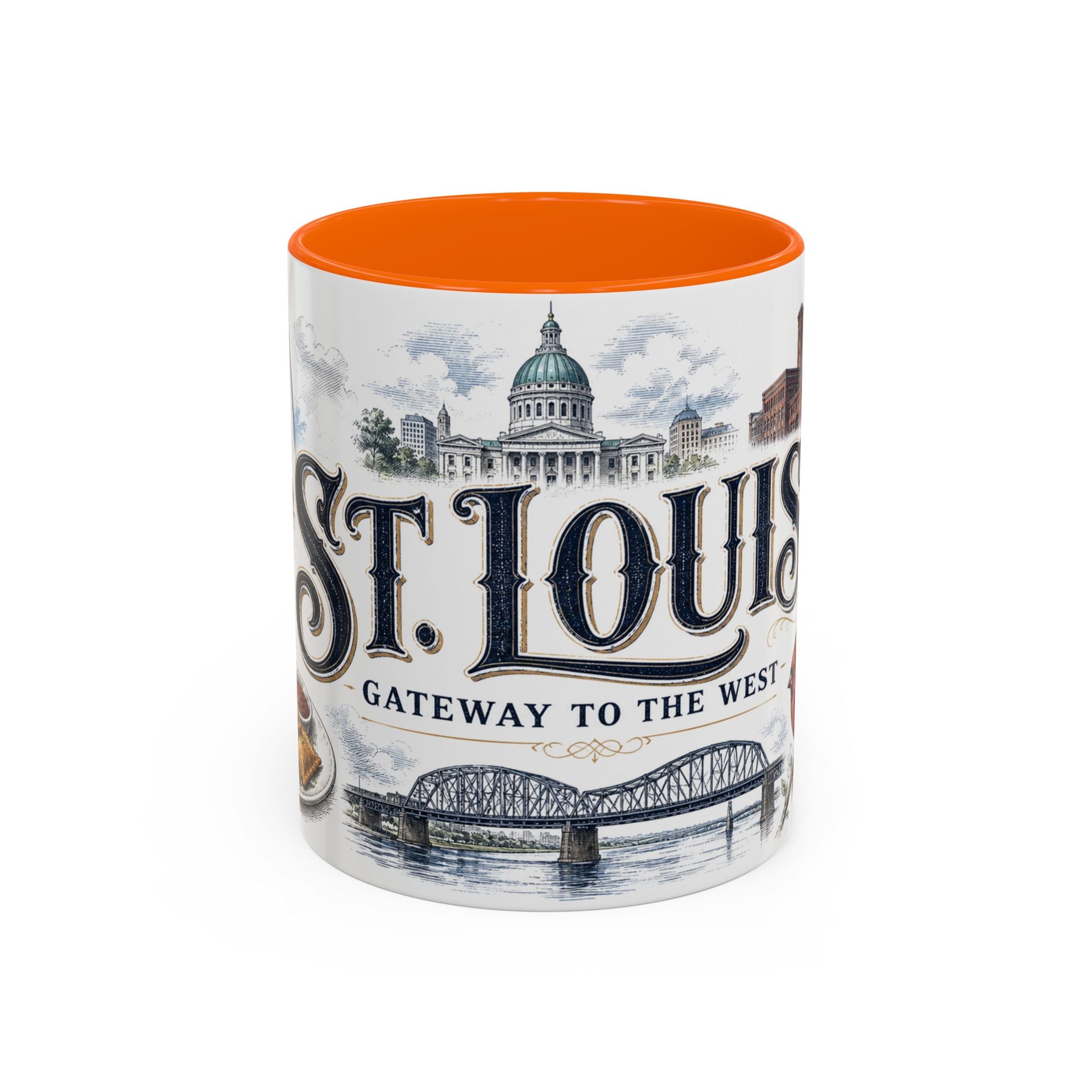 St Louis Coffee Mug | United States Travel Souvenir | Vintage Illustrated City Gift | 11 oz 15 oz Accent Mug