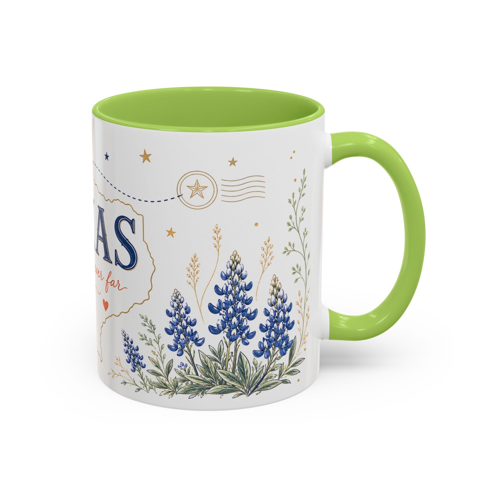 Texas State Map Mug | Bluebonnet Botanical Design, Home Reminder Coffee Cup
