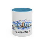 Anchorage Illustrated Travel Mug | City Souvenir Accent Coffee Mug | 11oz 15oz Ceramic Cup