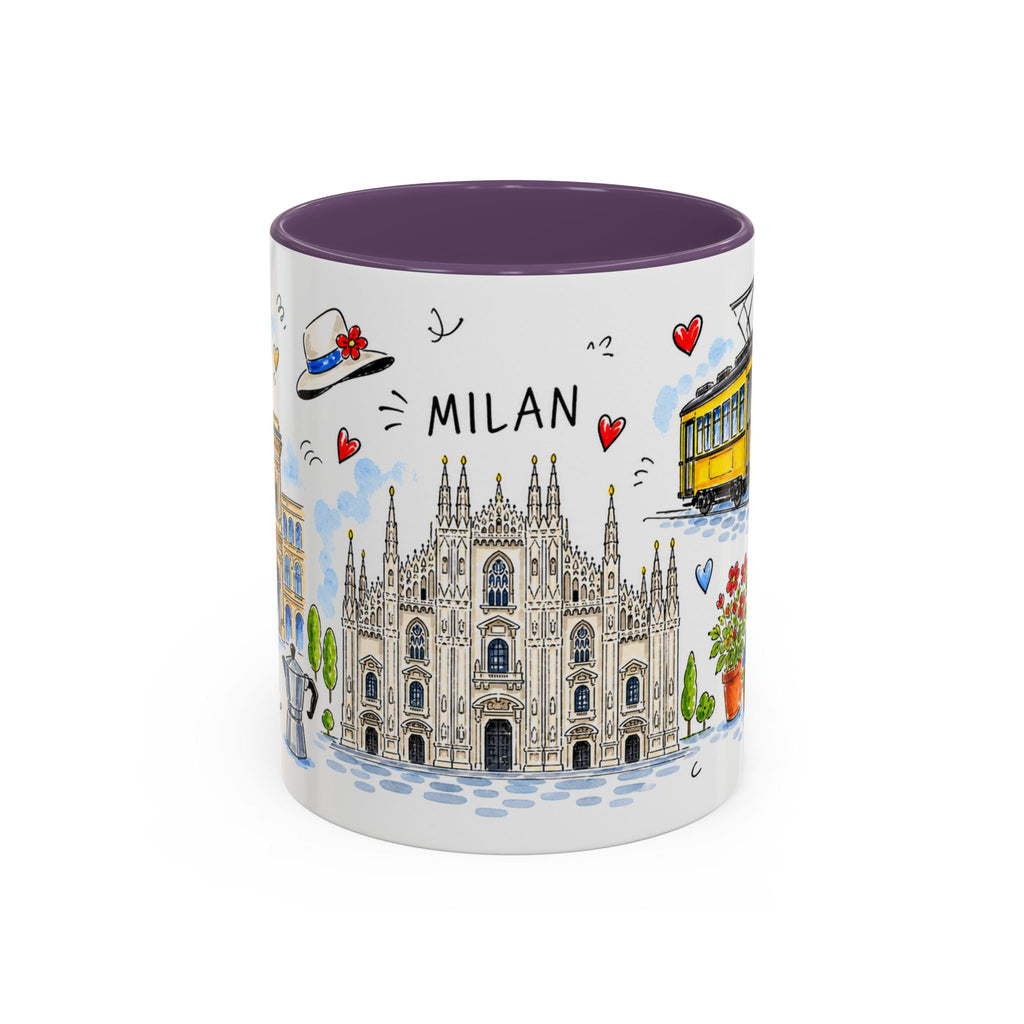 Milan Travel Mug | European City Souvenir Accent Coffee Mug | 11oz 15oz Ceramic Cup
