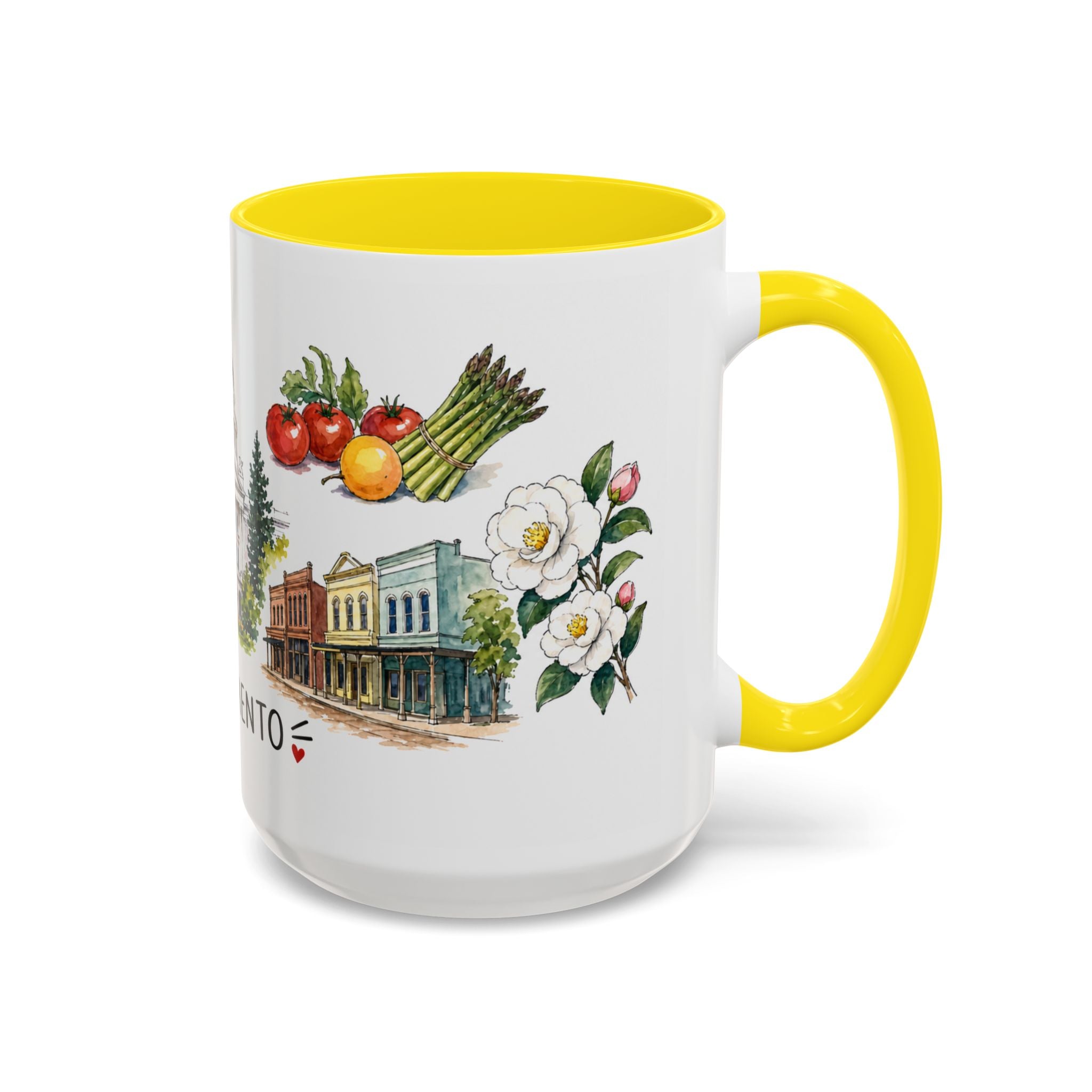 Sacramento Illustrated Travel Mug | City Souvenir Accent Coffee Mug | 11oz 15oz Ceramic Cup