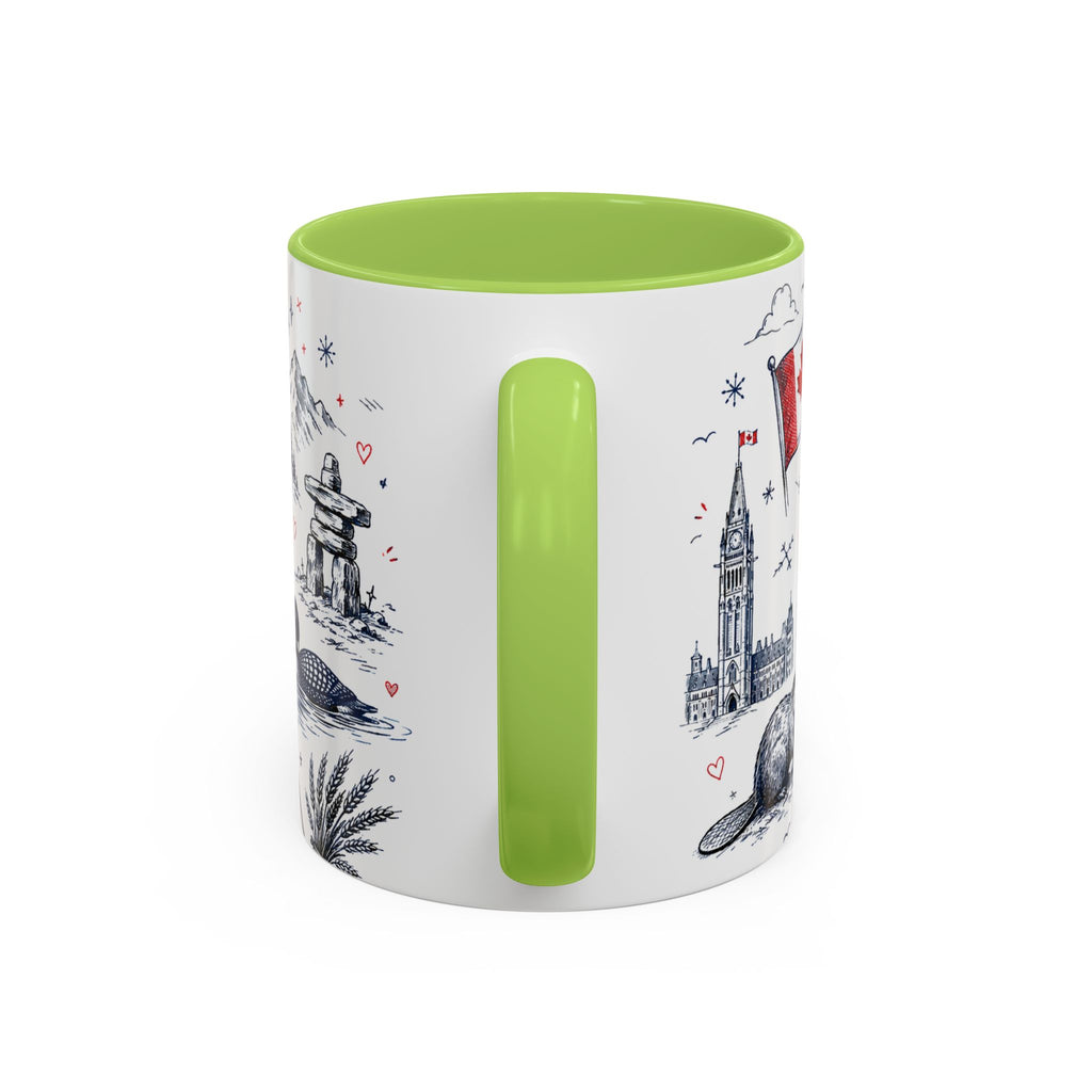 O Canada True North Coffee Mug | Canadian Pride Gift | Accent Color Ceramic 11oz 15oz