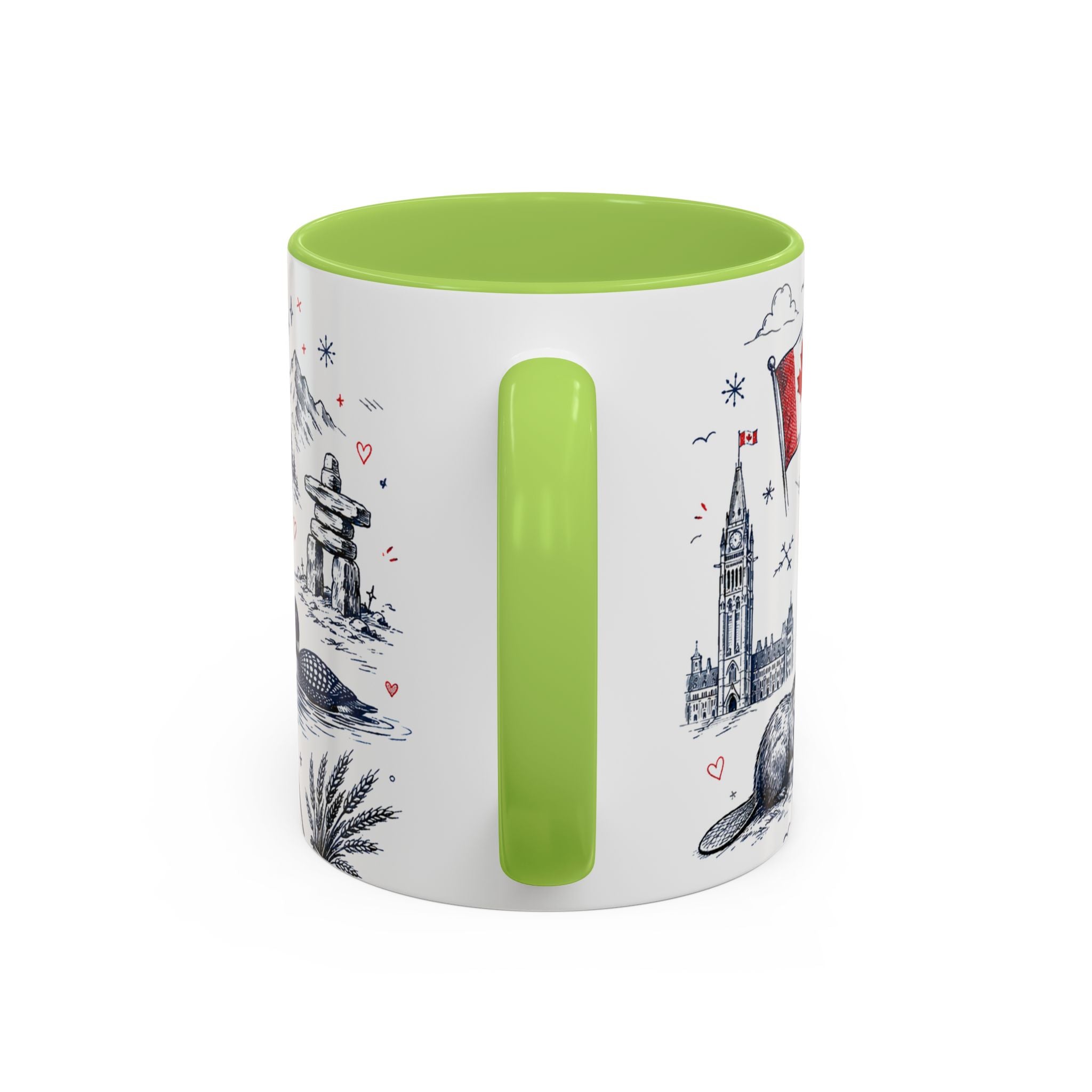 O Canada True North Coffee Mug | Canadian Pride Gift | Accent Color Ceramic 11oz 15oz