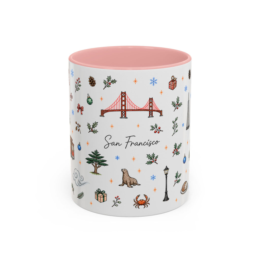 San Francisco Christmas Mug | Watercolor City Souvenir | Ceramic Coffee Cup