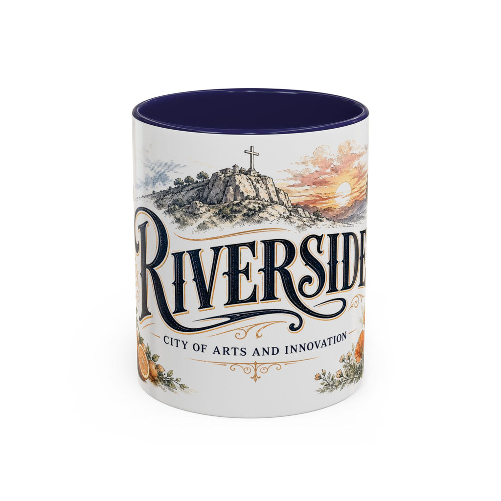Riverside Coffee Mug | United States Travel Souvenir | Vintage Illustrated City Gift | 11 oz 15 oz Accent Mug