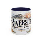 Riverside Coffee Mug | United States Travel Souvenir | Vintage Illustrated City Gift | 11 oz 15 oz Accent Mug