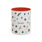 Honolulu Christmas Mug | Watercolor City Souvenir | Ceramic Coffee Cup (11oz 15oz)