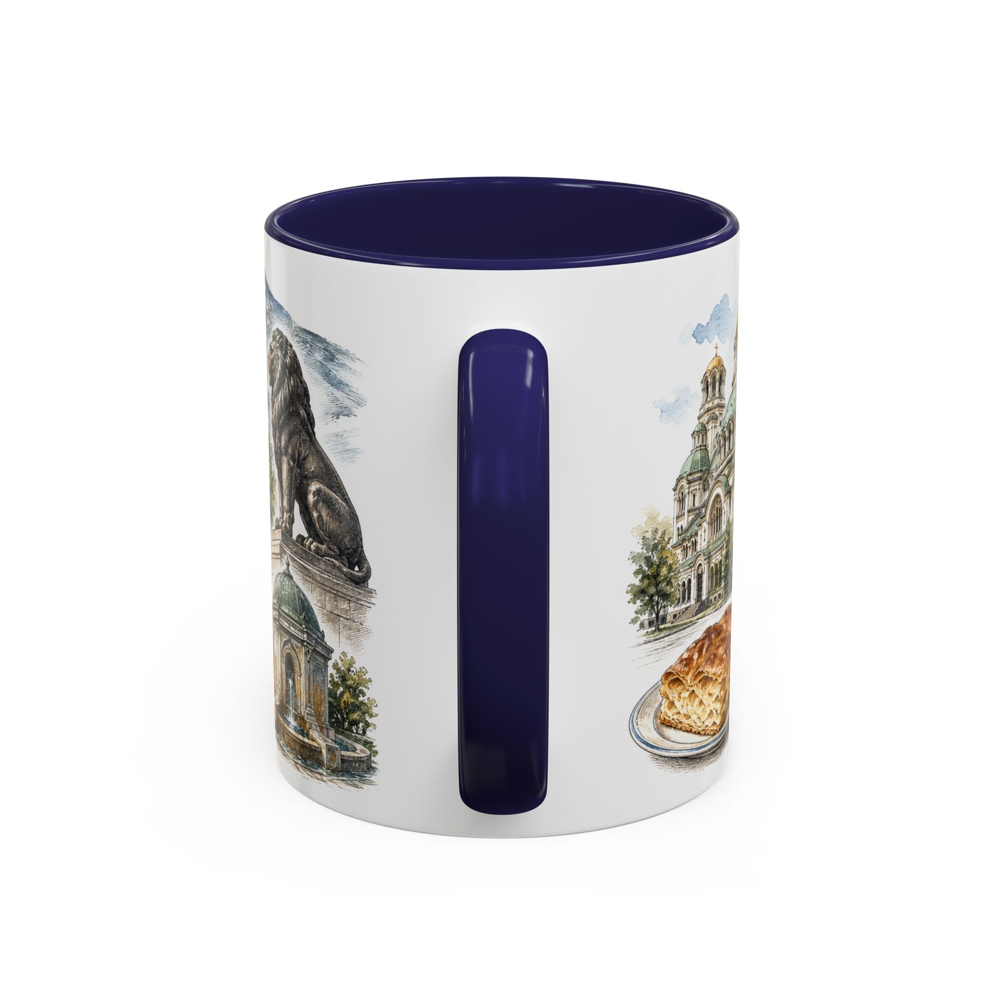 Sofia Coffee Mug | Bulgaria Travel Souvenir | Vintage Illustrated City Gift | 11 oz 15 oz Accent Mug
