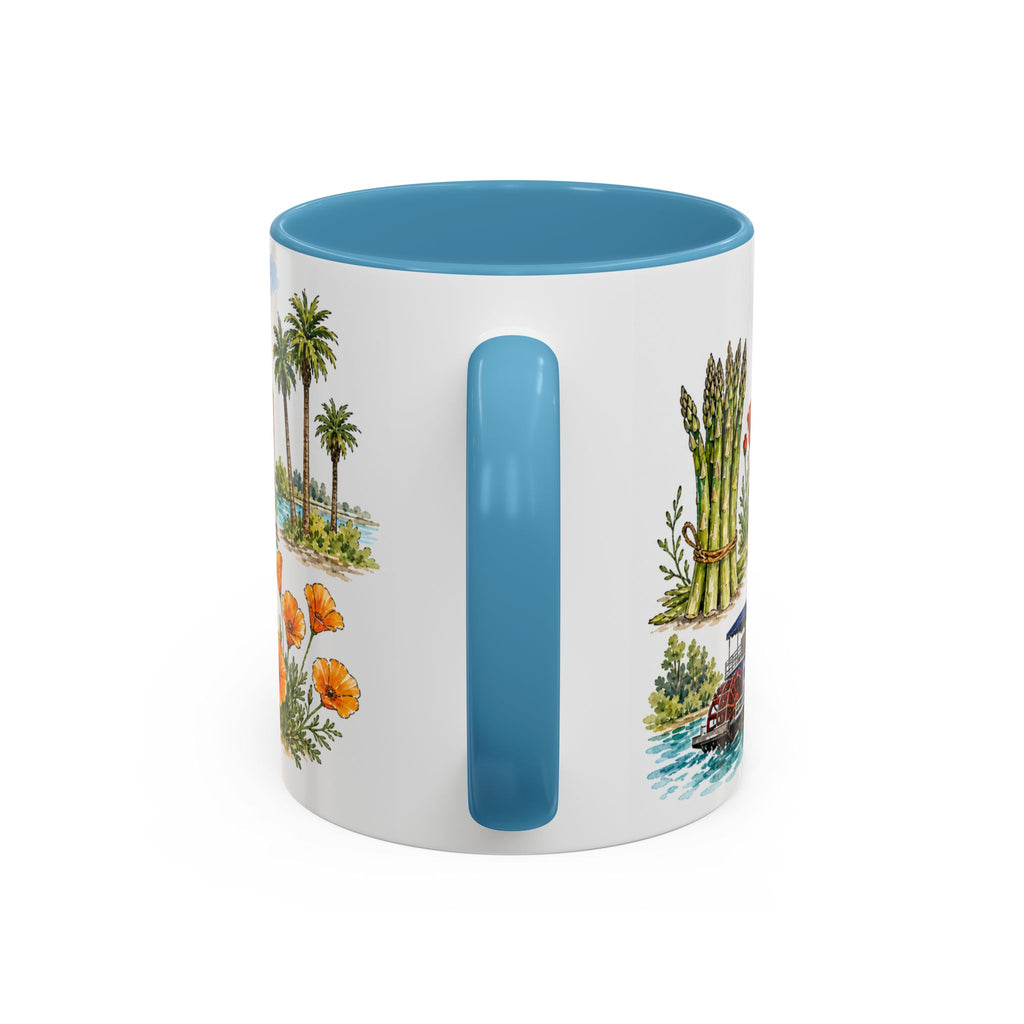 Stockton Illustrated Travel Mug | City Souvenir Accent Coffee Mug | 11oz 15oz Ceramic Cup