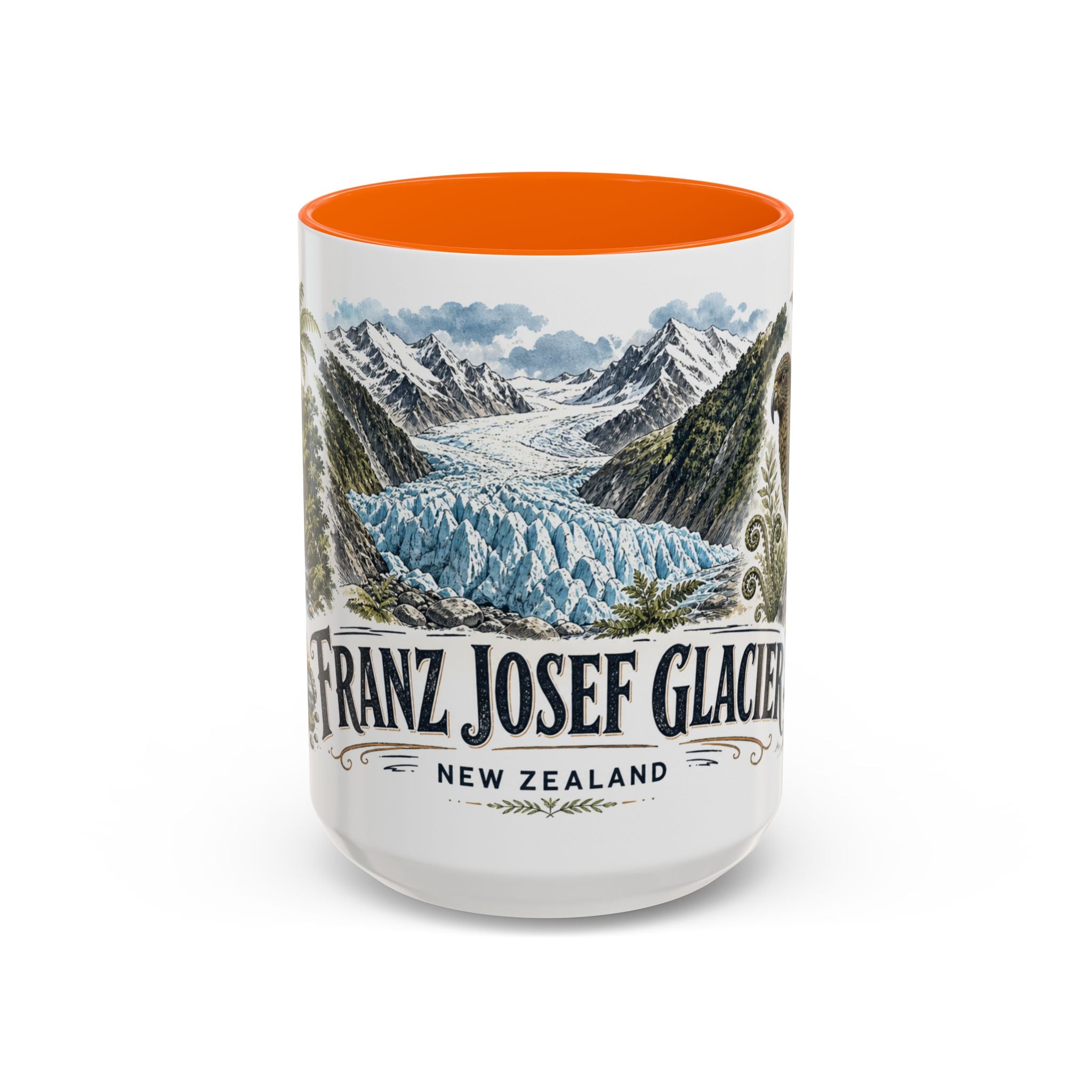 Franz Josef Glacier Mug, New Zealand Travel Souvenir, Bucket List Gift, Accent Ceramic Coffee Mug 11oz 15oz