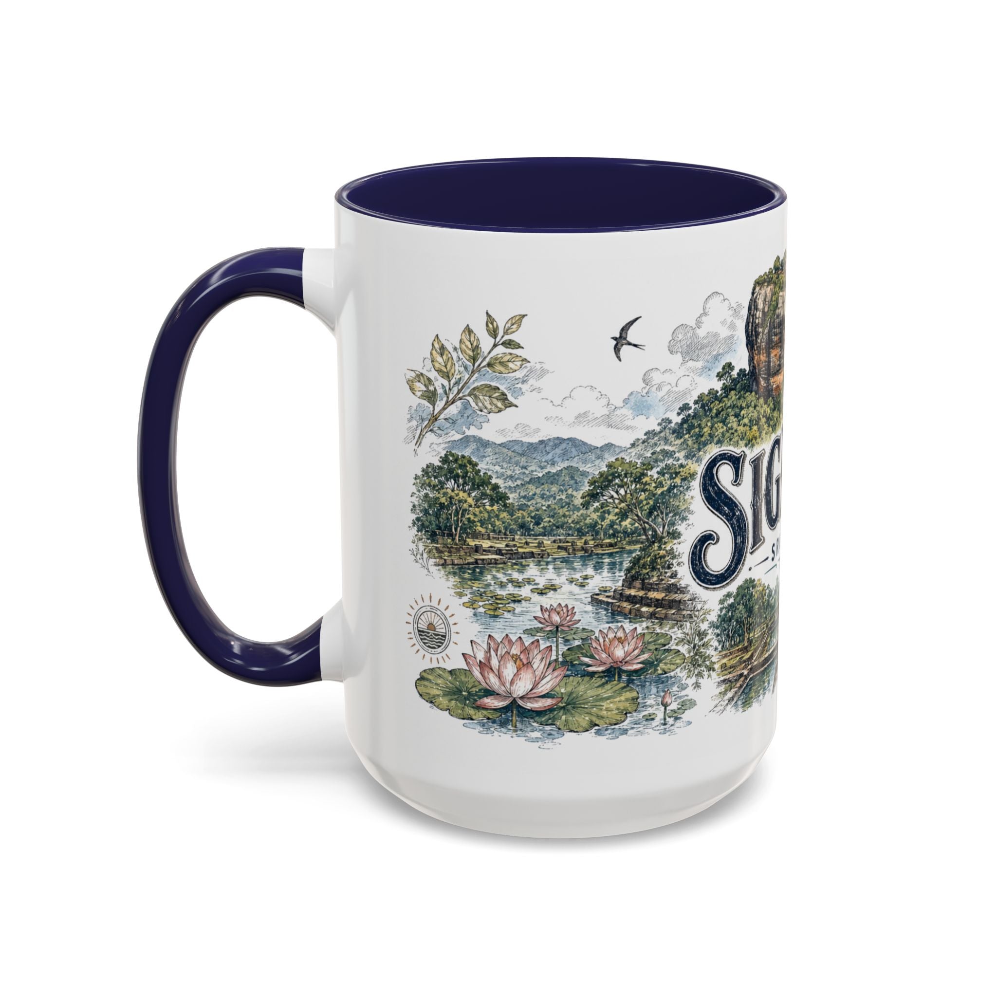 Sigiriya Mug, Sri Lanka Travel Souvenir, Bucket List Gift, Accent Ceramic Coffee Mug 11oz 15oz