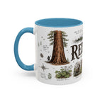 Redwood National Park Coffee Mug | California Coastal Forest Hiking Gift | Accent Color Ceramic 11oz 15oz