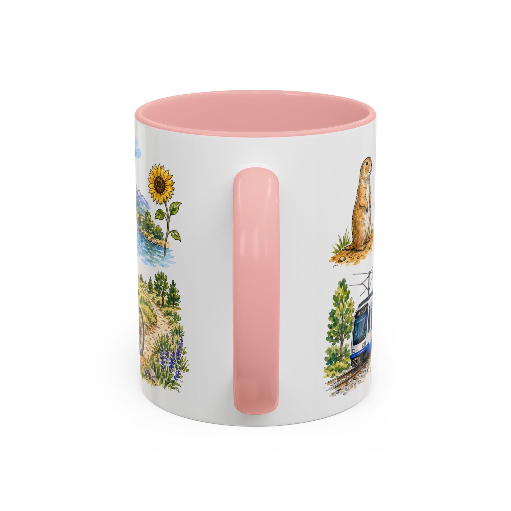 Aurora Illustrated Travel Mug | City Souvenir Accent Coffee Mug | 11oz 15oz Ceramic Cup