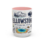 Yellowstone National Park Coffee Mug | Hiking Camping Nature Gift | Accent Color Ceramic 11oz 15oz