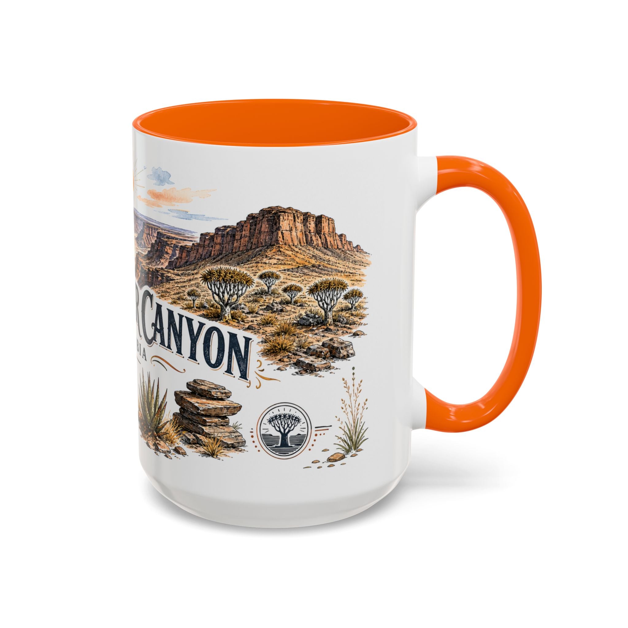 Fish River Canyon Mug, Namibia Travel Souvenir, Bucket List Gift, Accent Ceramic Coffee Mug 11oz 15oz