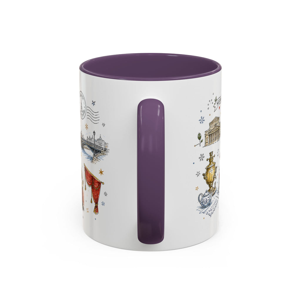 Moscow Coffee Mug | Russia Souvenir Travel Gift | Accent Color Ceramic 11oz 15oz