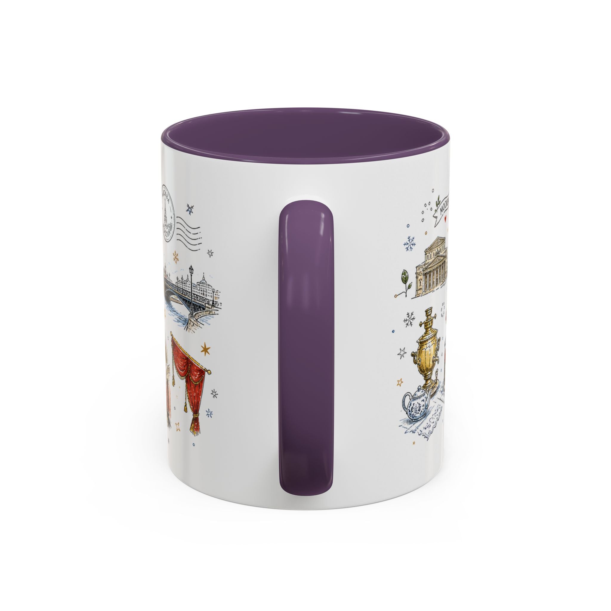 Moscow Coffee Mug | Russia Souvenir Travel Gift | Accent Color Ceramic 11oz 15oz
