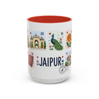 Jaipur Coffee Mug | Postage Stamp Collage Mug | Travel Souvenir Accent Cup 11oz 15oz