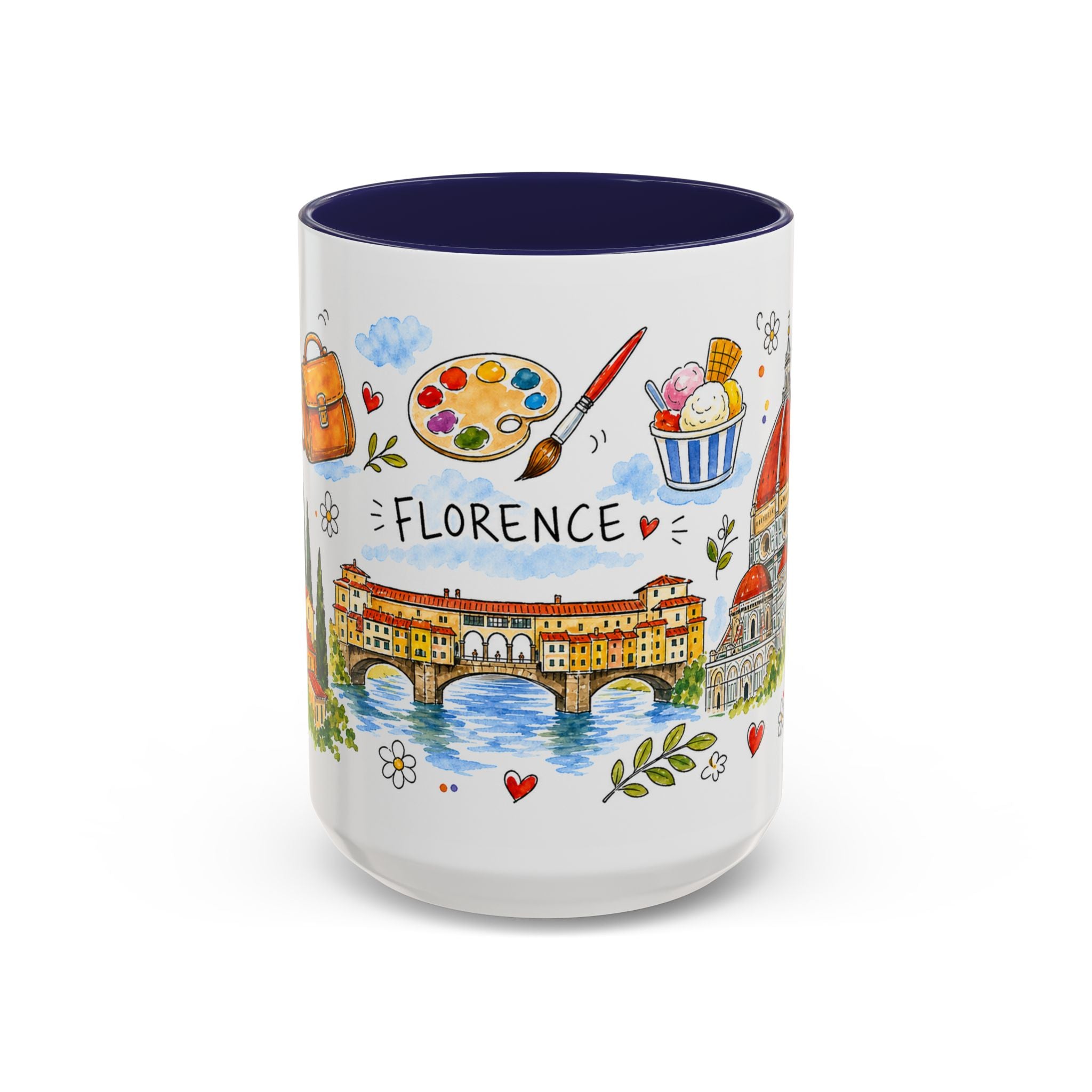 Florence Travel Mug | European City Souvenir Accent Coffee Mug | 11oz 15oz Ceramic Cup