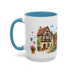 Kaysersberg Illustrated Travel Mug | France Souvenir Accent Coffee Mug | 11oz 15oz Ceramic Cup