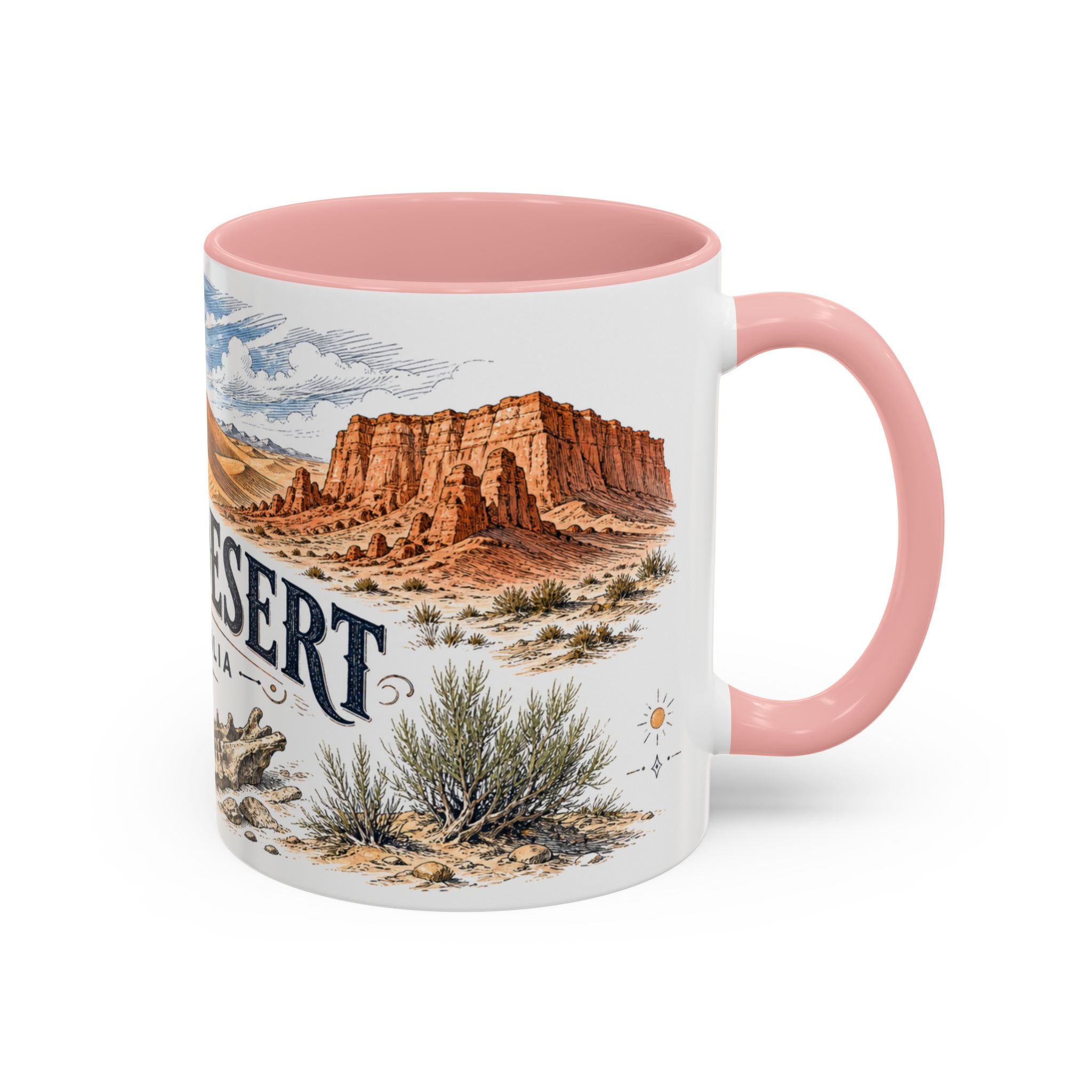 Gobi Desert Mug, Mongolia Travel Souvenir, Bucket List Gift, Accent Ceramic Coffee Mug 11oz 15oz