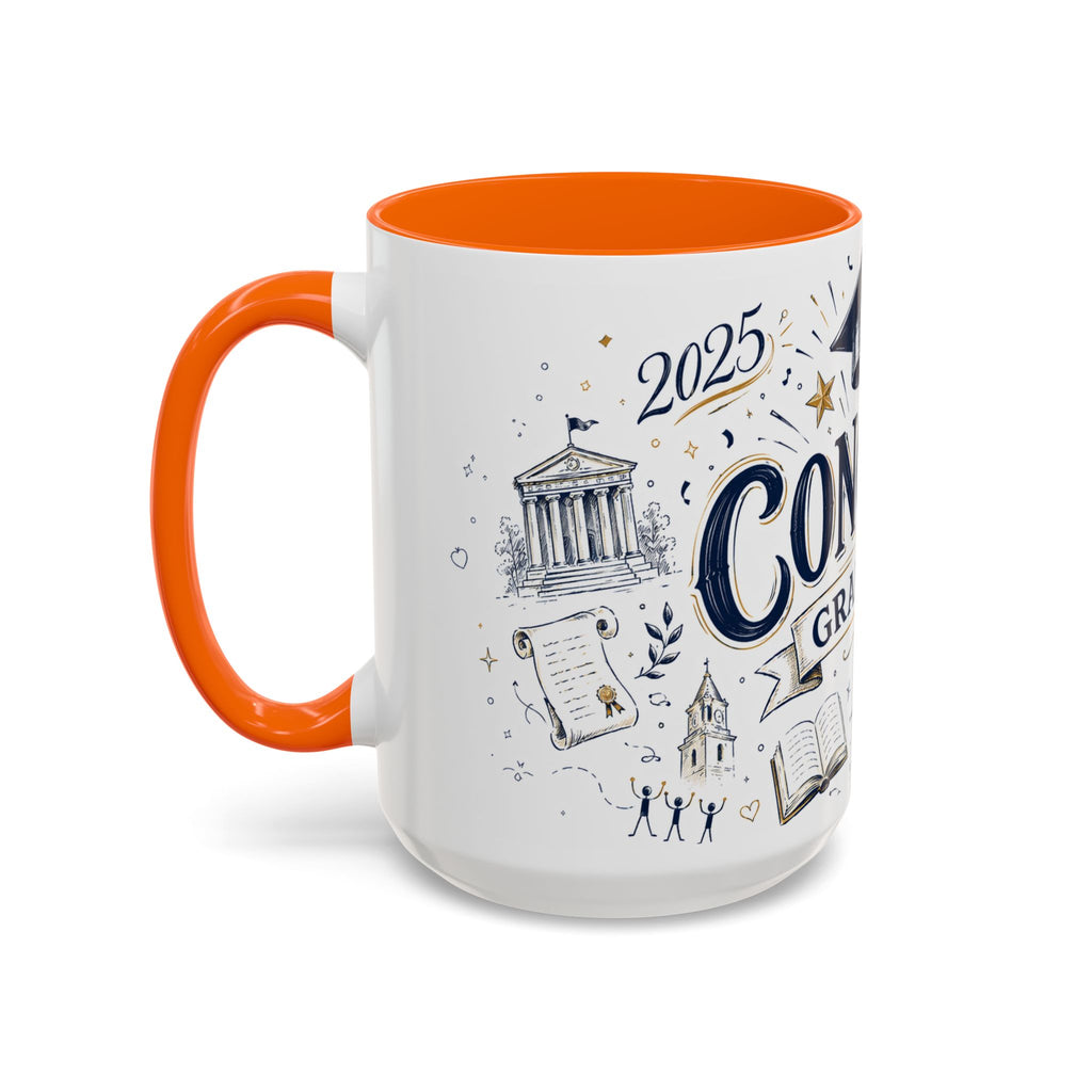 Congrats Graduate Coffee Mug | Class of 2026 Graduation Gift | Accent Color Ceramic 11oz 15oz