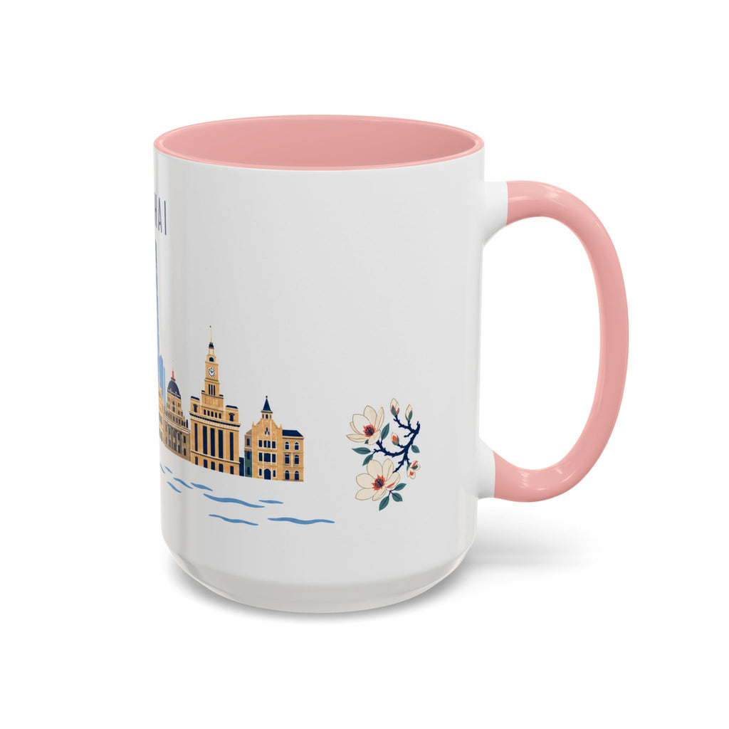 Shanghai Coffee Mug | China Travel Souvenir | Porcelain Decal City Gift | 11oz 15oz Accent Mug