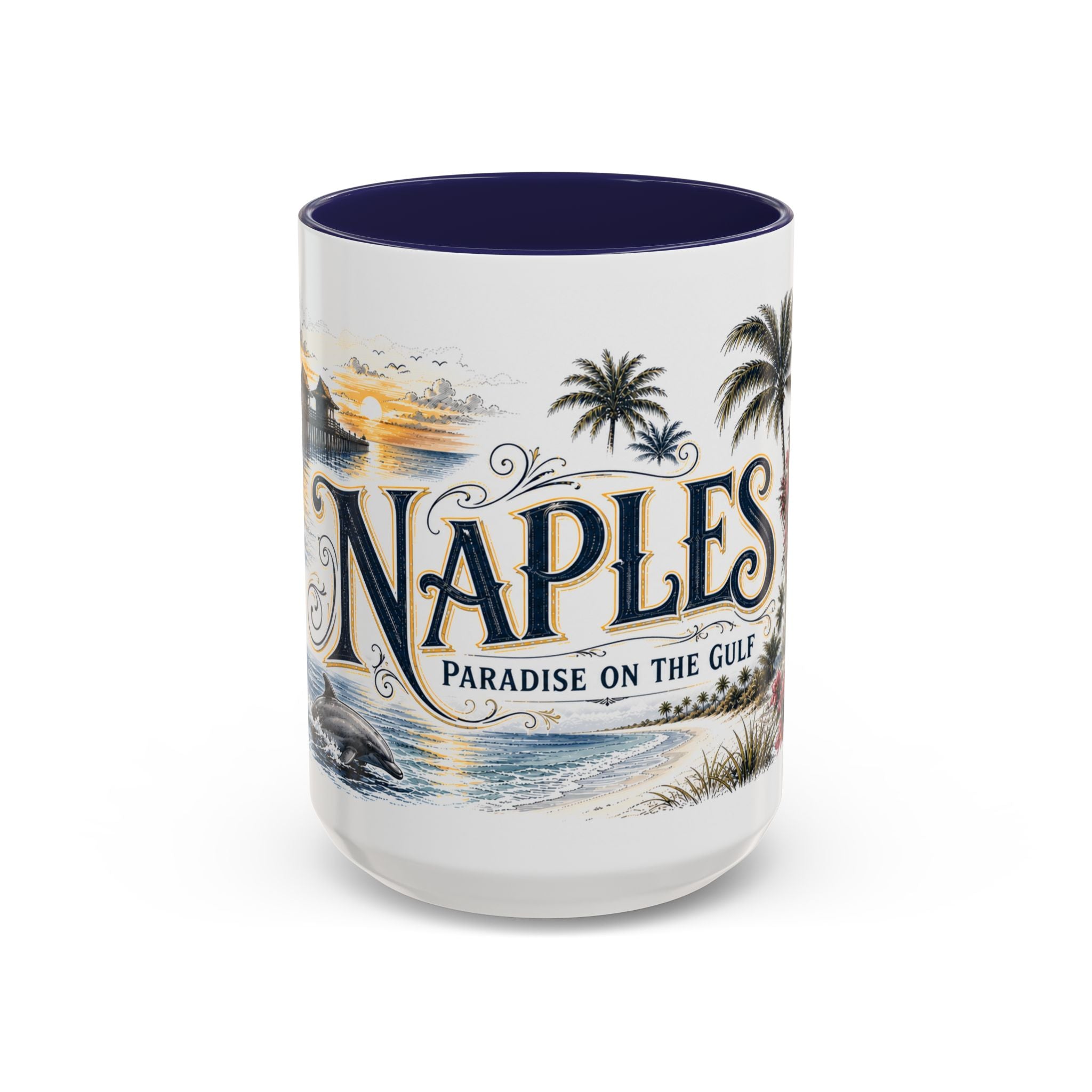 Naples Coffee Mug | United States Travel Souvenir | Vintage Illustrated City Gift | 11 oz 15 oz Accent Mug