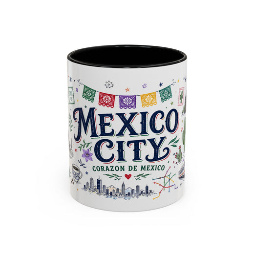 Mexico City Coffee Mug | Mexico Souvenir Travel Gift | Accent Color Ceramic 11oz 15oz