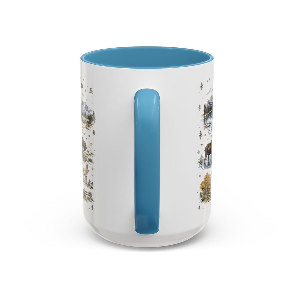 Grand Teton Coffee Mug | National Park Hiking Wyoming Gift | Accent Color Ceramic 11oz 15oz