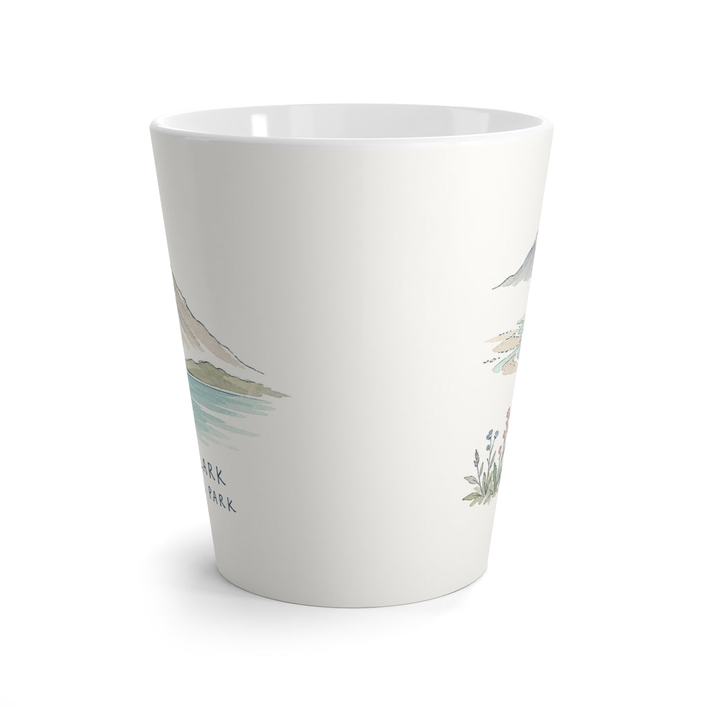 Lake Clark National Park Latte Mug | Pastel Watercolor Nature Coffee Cup | 12 oz Travel Souvenir Gift