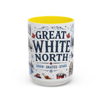 Great White North Coffee Mug | Canadian Pride Gift | Accent Color Ceramic 11oz 15oz