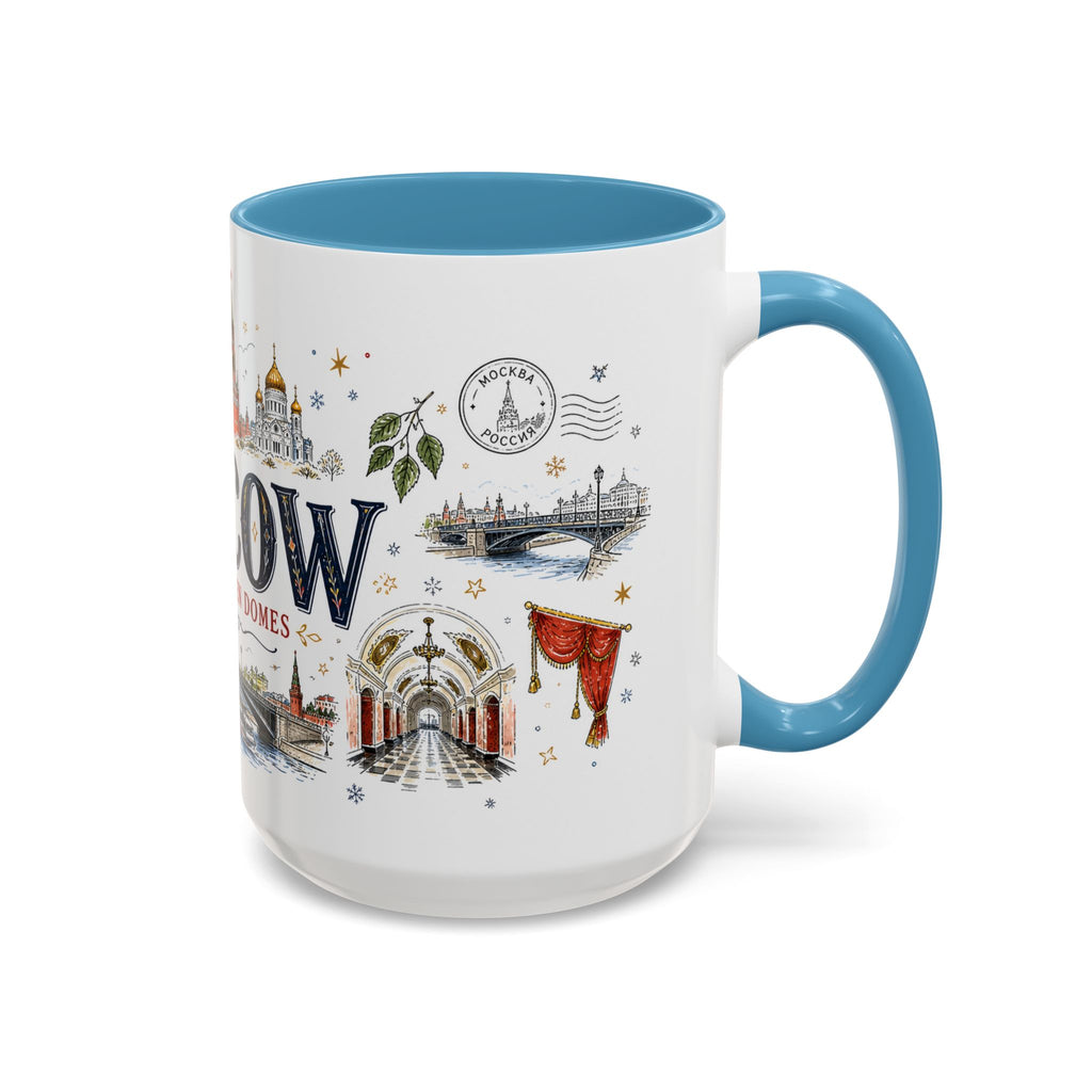 Moscow Coffee Mug | Russia Souvenir Travel Gift | Accent Color Ceramic 11oz 15oz