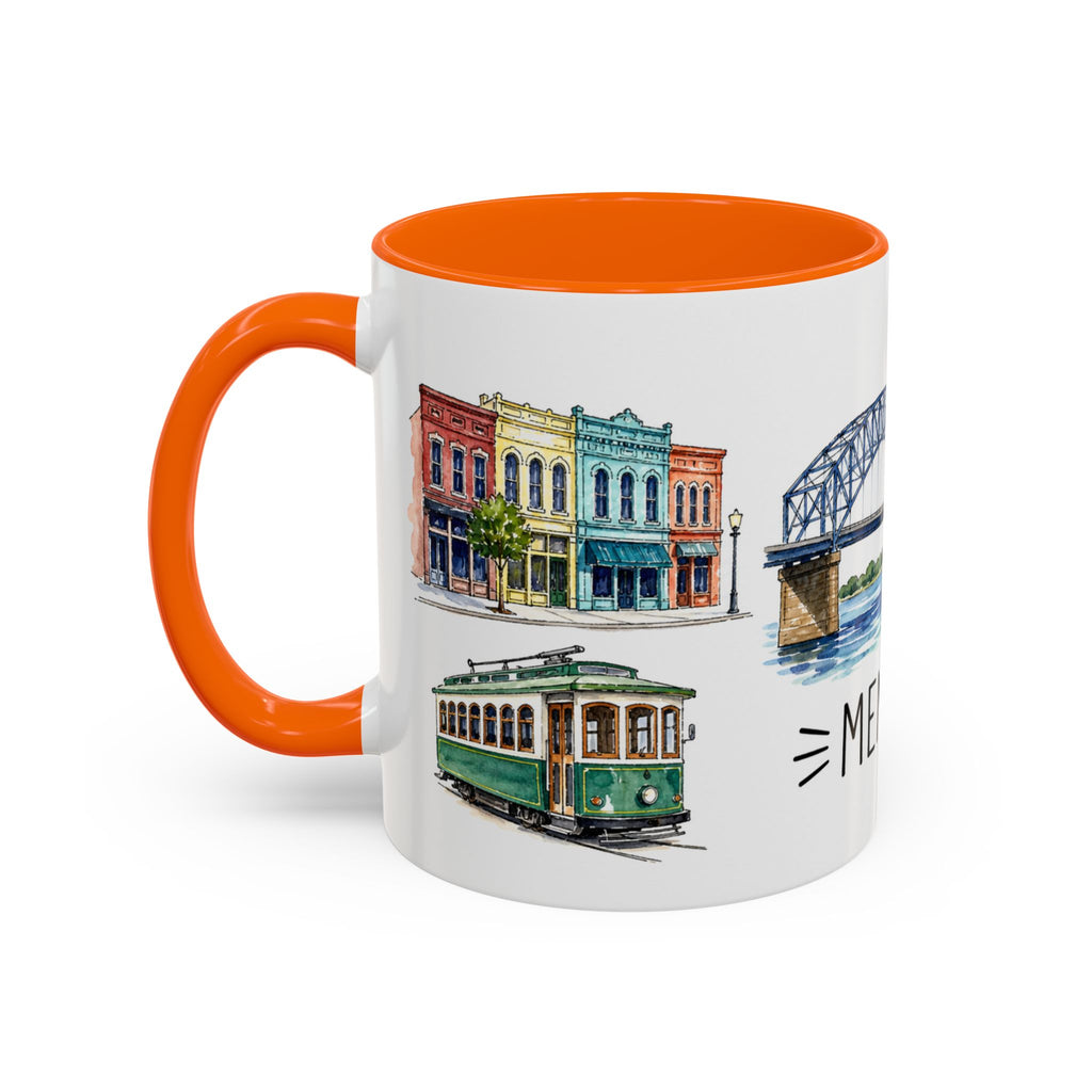 Memphis Illustrated Travel Mug | City Souvenir Accent Coffee Mug | 11oz 15oz Ceramic Cup
