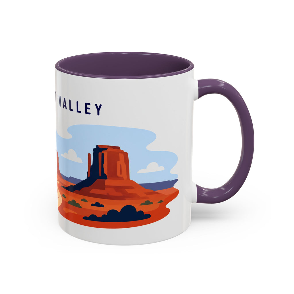 Monument Valley Coffee Mug | Travel Destination Souvenir Gift | Accent Color Ceramic 11oz 15oz